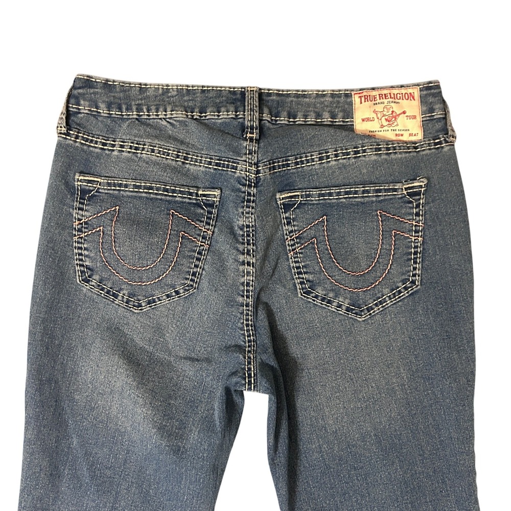 True Religion Becca Big T Bootcut Jeans Womens 31 Blue Mid Rise Horseshoe 30x32